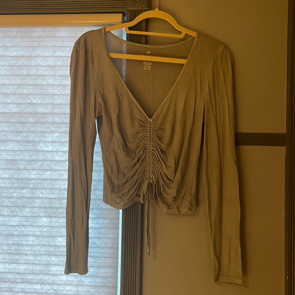 American eagle sage green top